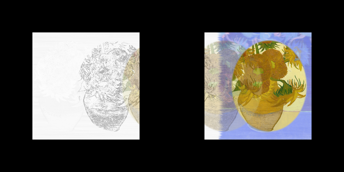 Untitled - Vincent’s Sunflowers & Vases Time-breeze Memory Zentangle DA